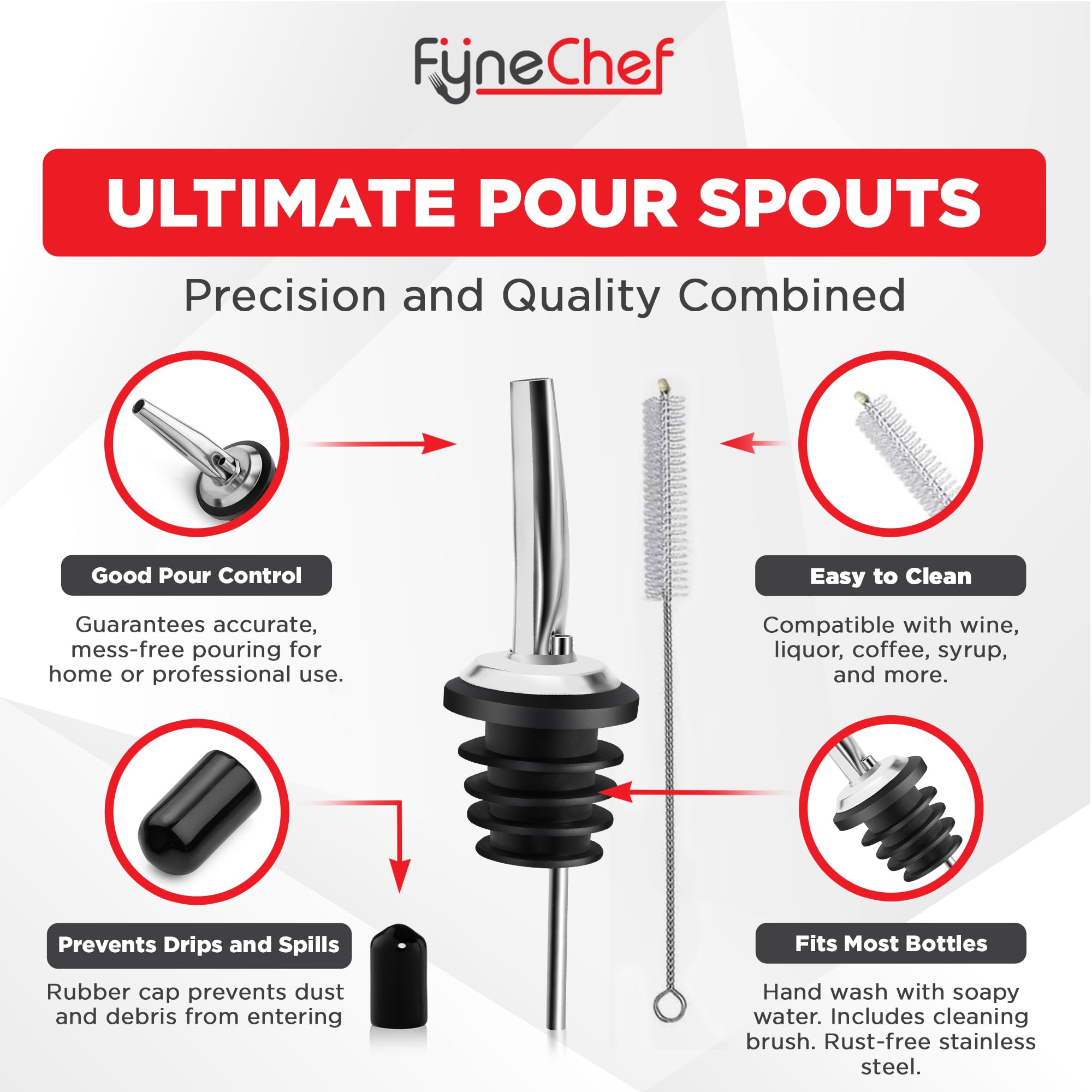 Drip prevention keeps countertops clean during home or bar service.