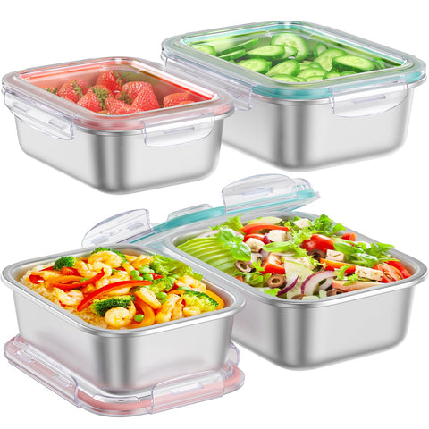 Fyrnova 41oz container set shown from top view for meal prep.
