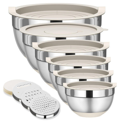 Fyrnova six-piece mixing bowls with lids ready for organized prep and storage