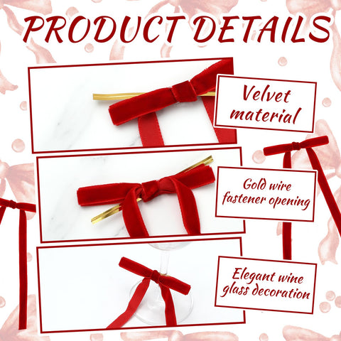 FYSUIMU red bow markers attach easily to stemware