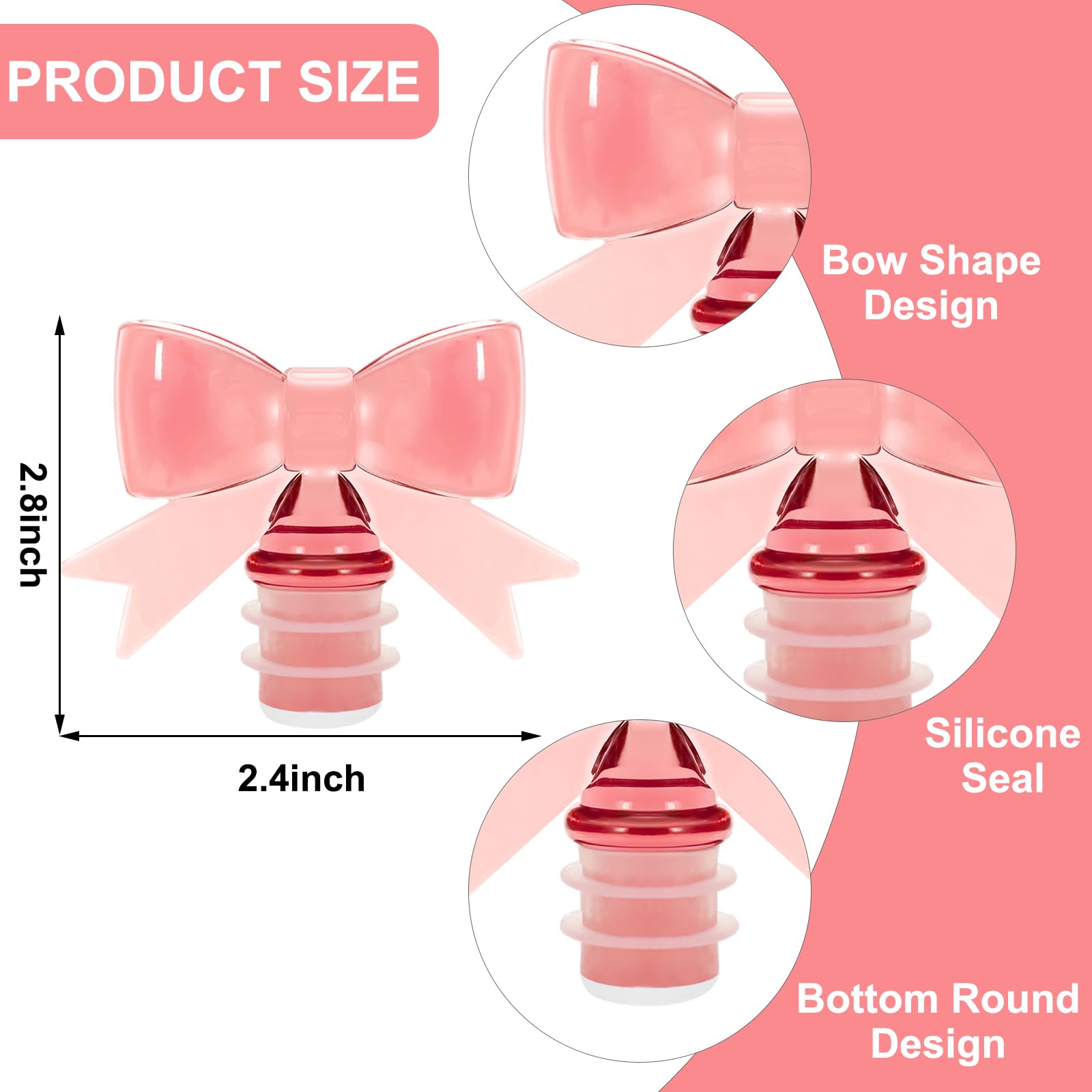 FYSUIMU silicone wine sealer in pink adds chic touch to bottles.