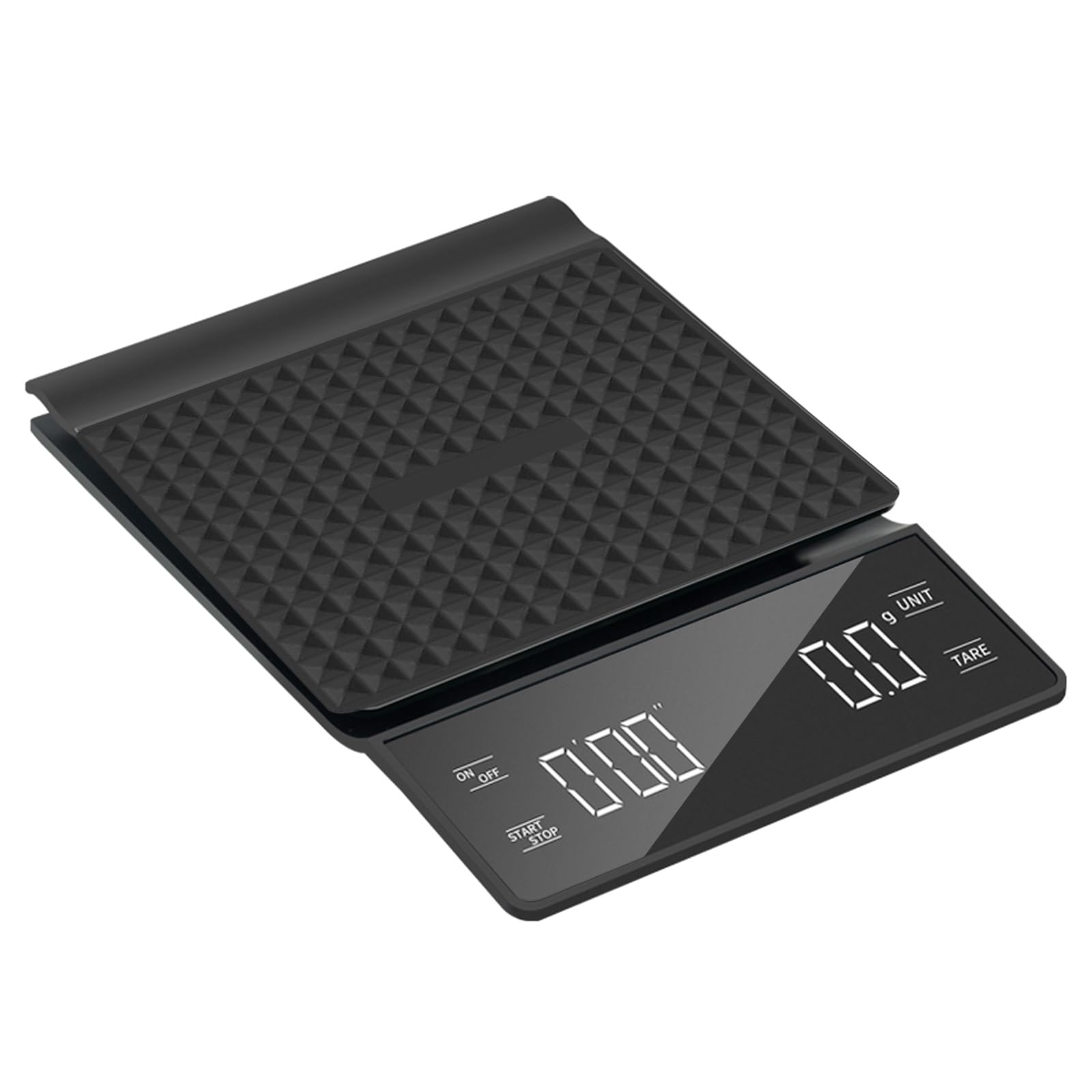 Fyueenix coffee scale with backlit display for clear readings and precise brews.