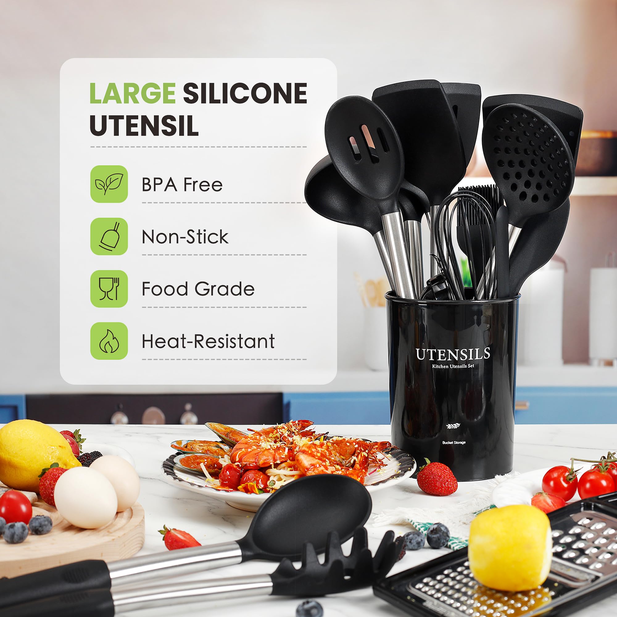 Fyvva spatula with stainless steel handle offers heat resistance and a comfortable grip.