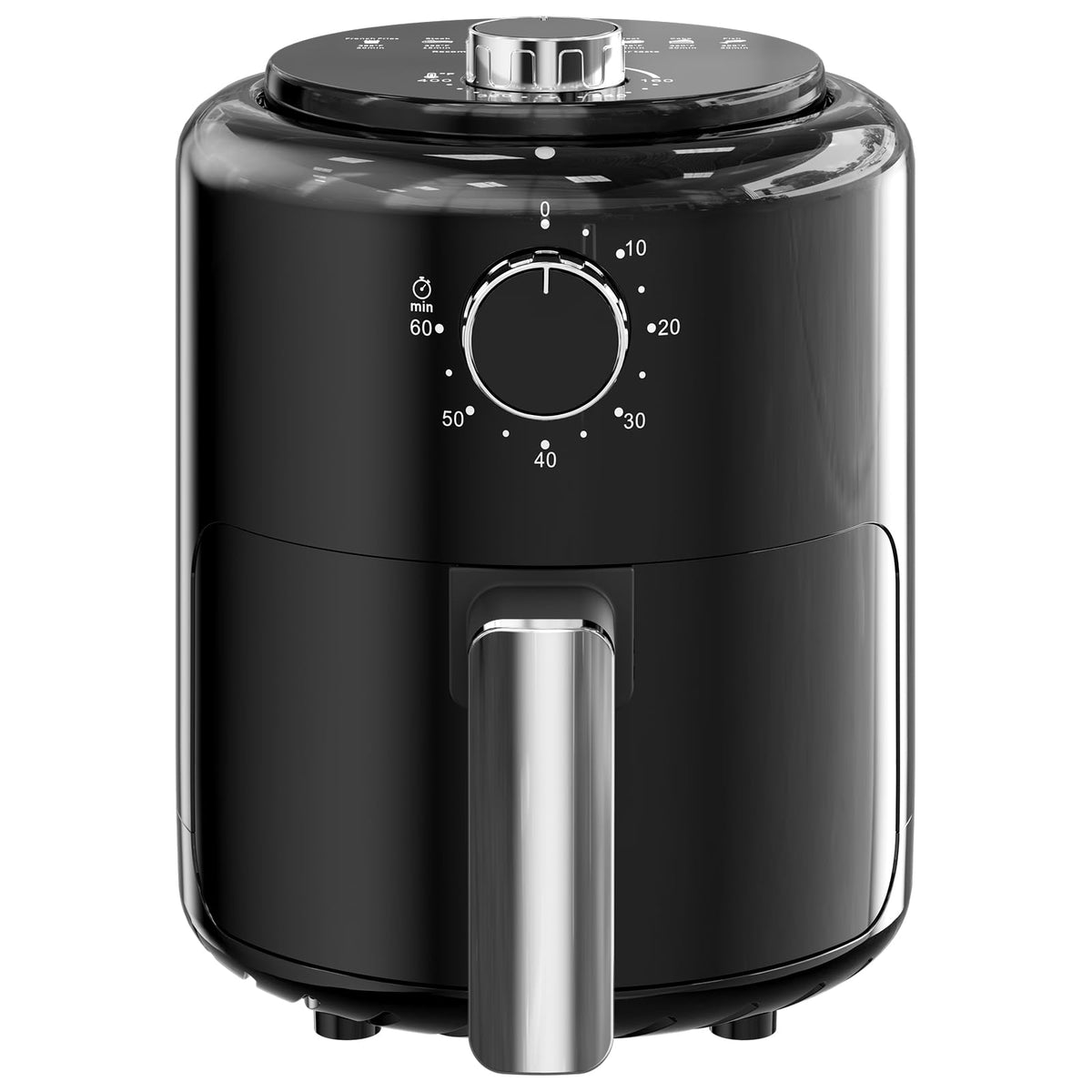 FZGhome Compact Air Fryer 2QT front view showing space-saving design for small kitchens.