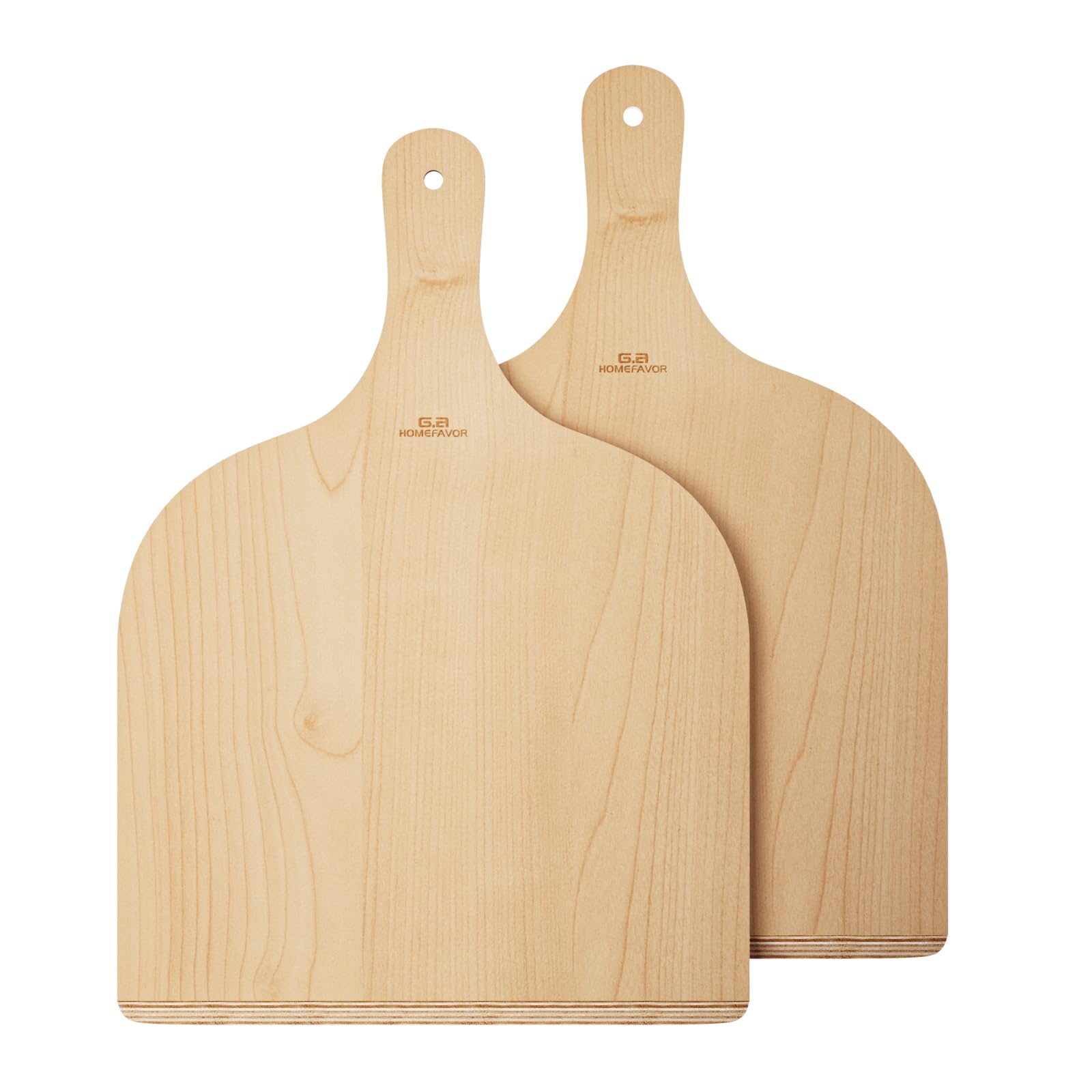 G.a HOMEFAVOR 12-inch birch pizza peel with wood handle for easy oven transfers.