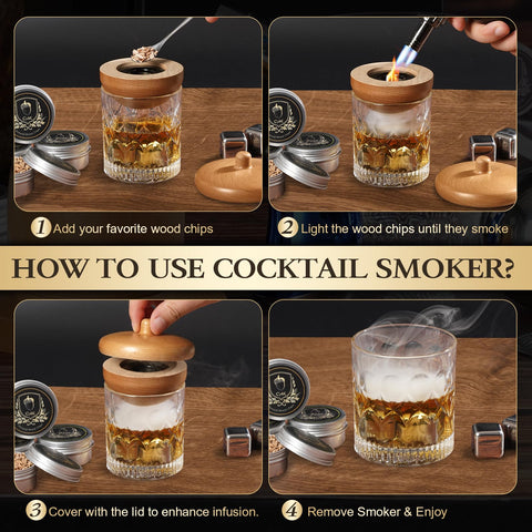 Smoked cocktails ready in seconds with a three-step setup