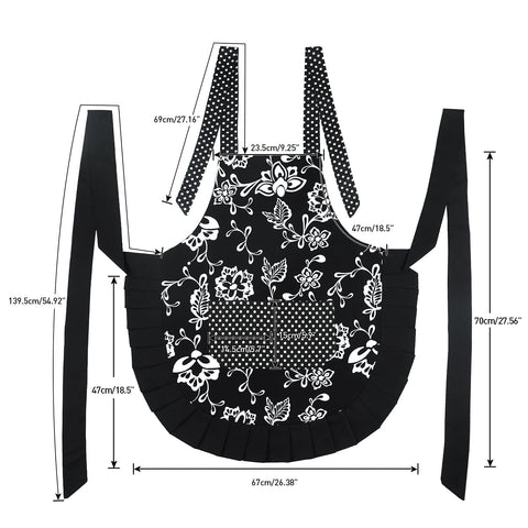 G2PLUS Black Pleated Hem Apron adds style while protecting clothes.