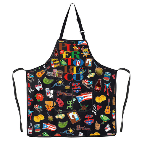 G2TUP Puerto Rico Cooking Apron front view keeps clothes clean while you cook