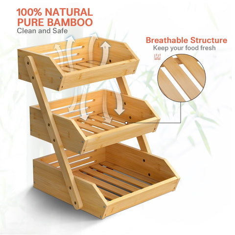 G.a HOMEFAVOR 3-tier stand from the side angle demonstrates sturdy construction.