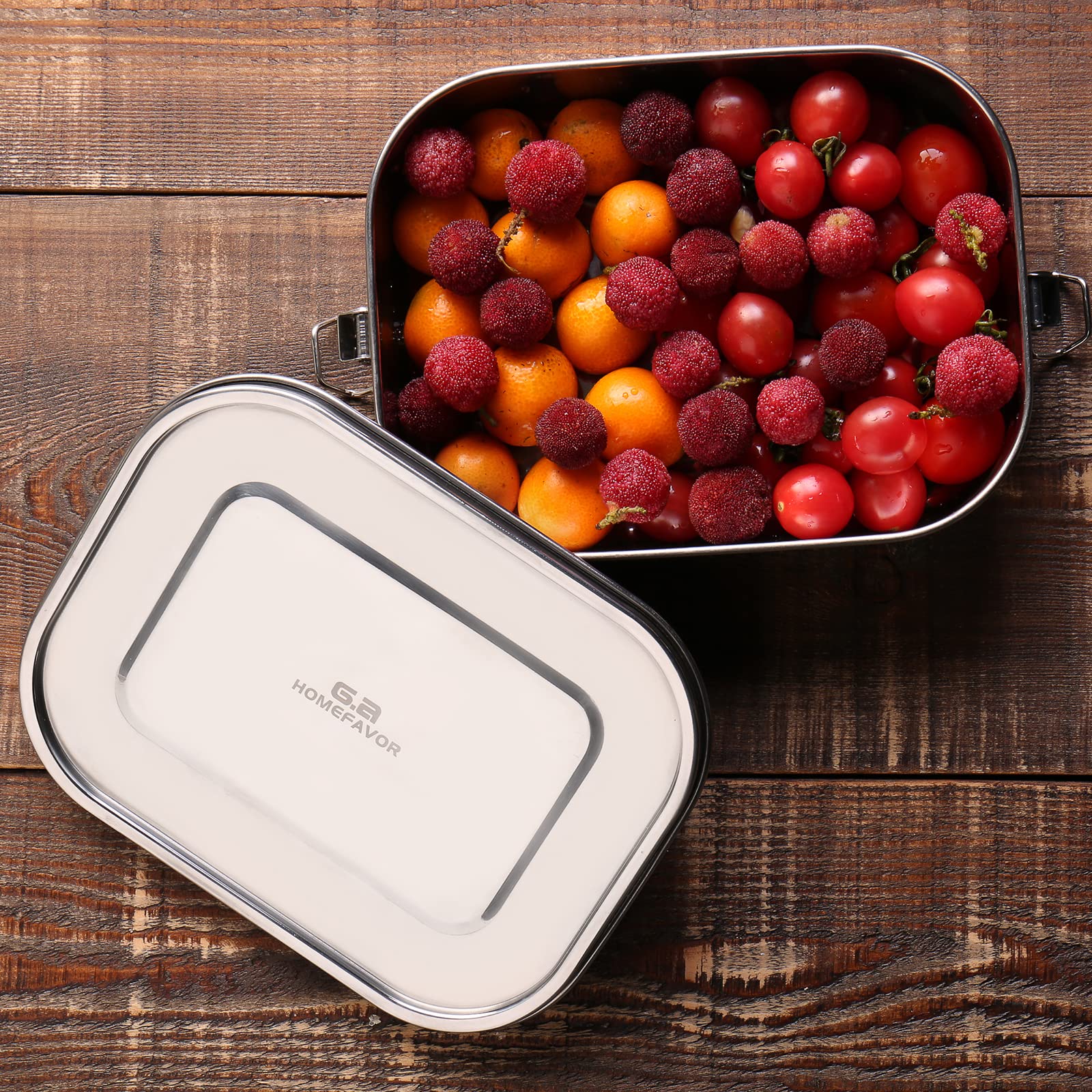 G.a HOMEFAVOR backpack-ready lunch box demonstrates on-the-go use.