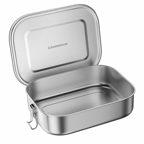 G.a HOMEFAVOR stainless steel bento box front view for durable daily meals.