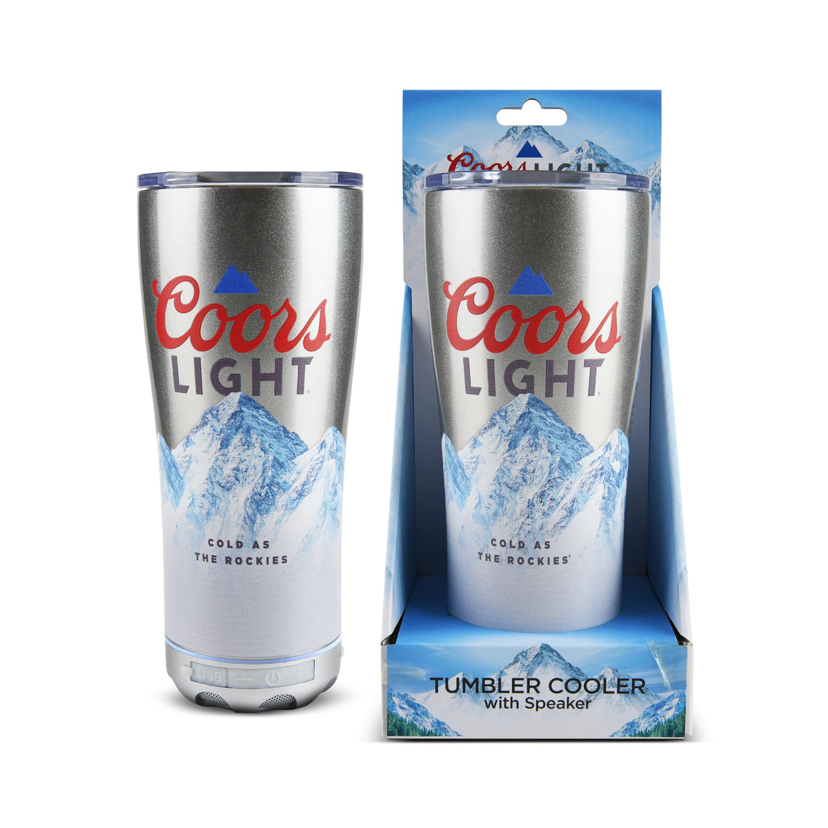 Gabba Goods Coors Light 16oz tumbler with dual-wall insulation keeps drinks cold.