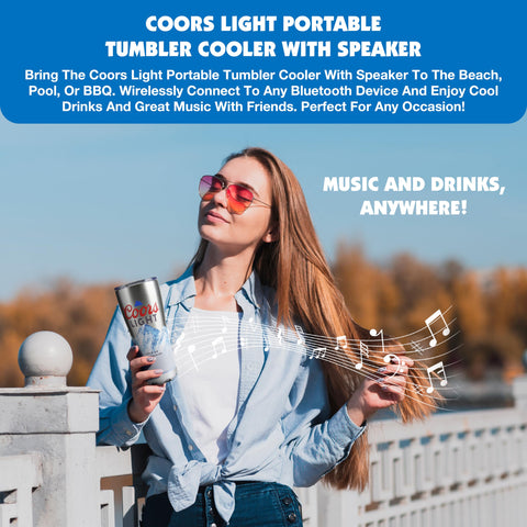 Gabba Goods Coors Light stainless steel double-wall tumbler for hot or cold drinks.