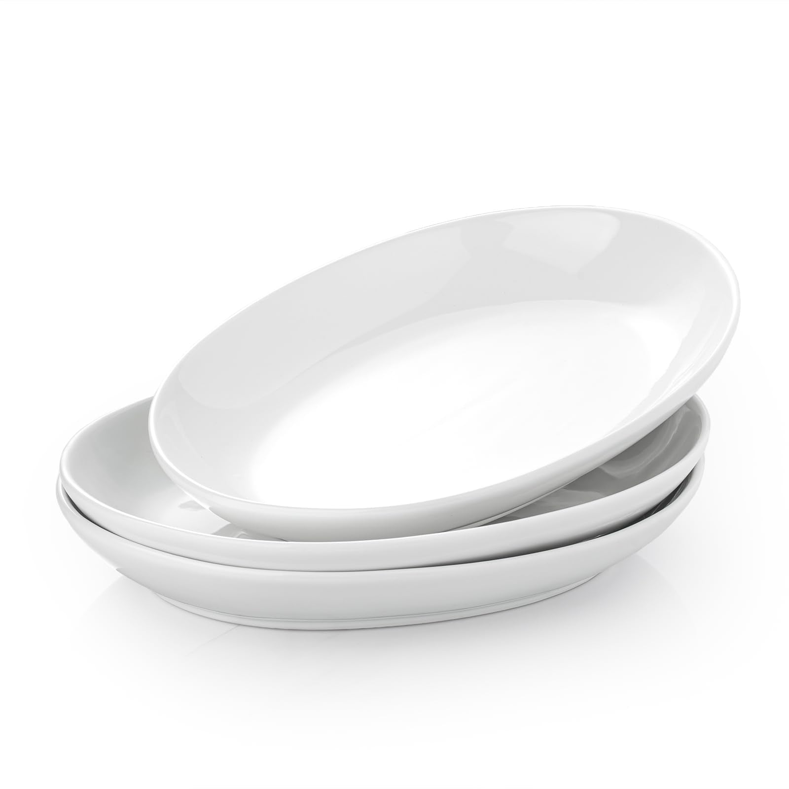 Gacoree 12-inch oval ceramic serving platter, top view, ideal for generous portions during family meals.