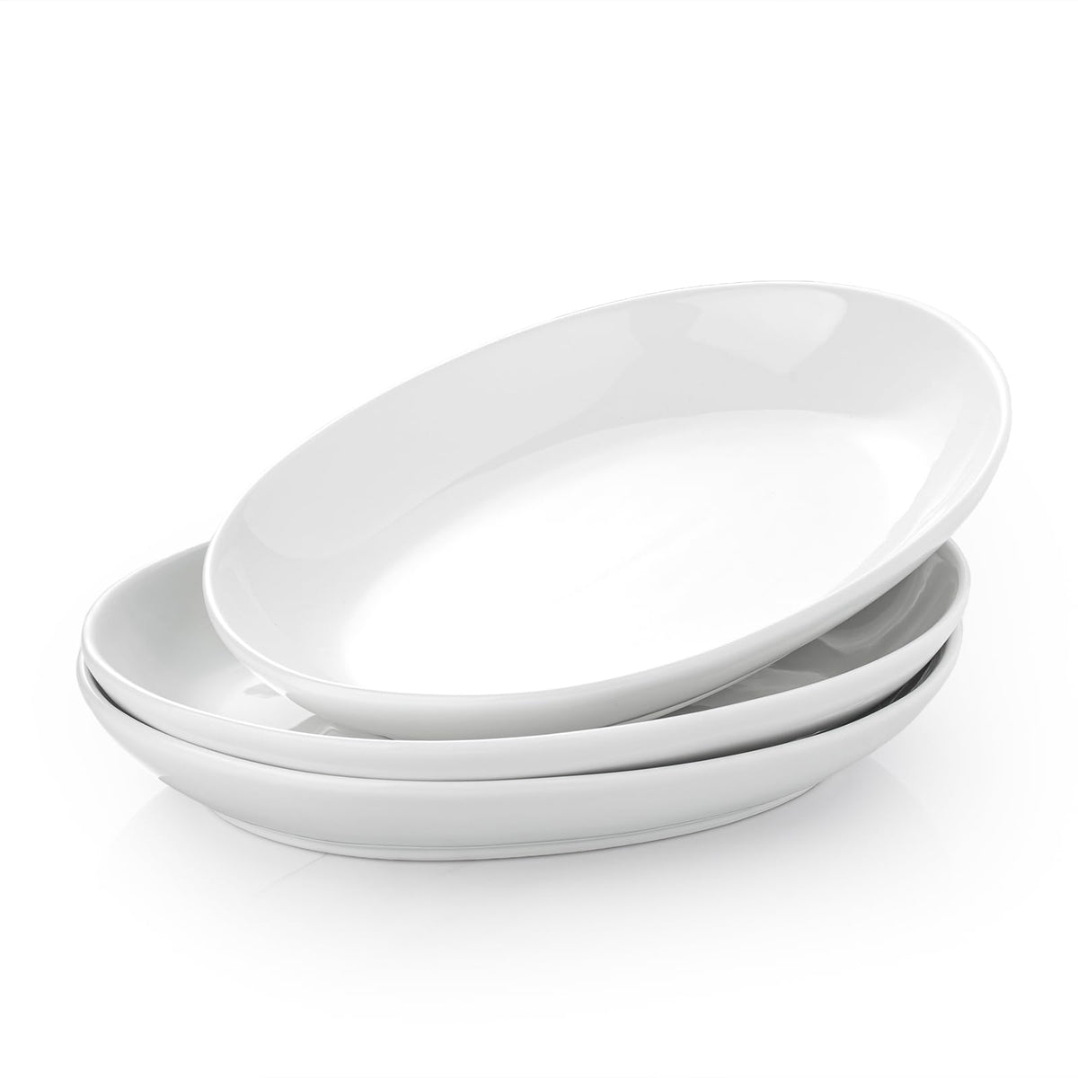 Gacoree 12-inch oval ceramic serving platter, top view, ideal for generous portions during family meals.