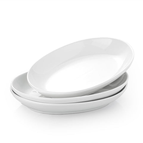 Gacoree 12-inch oval ceramic serving platter, top view, ideal for generous portions during family meals.