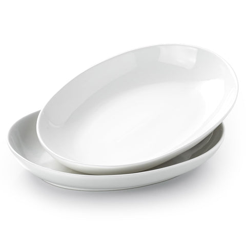 Gacoree 14-inch oval serving platter with deep rim for mess-free serving.