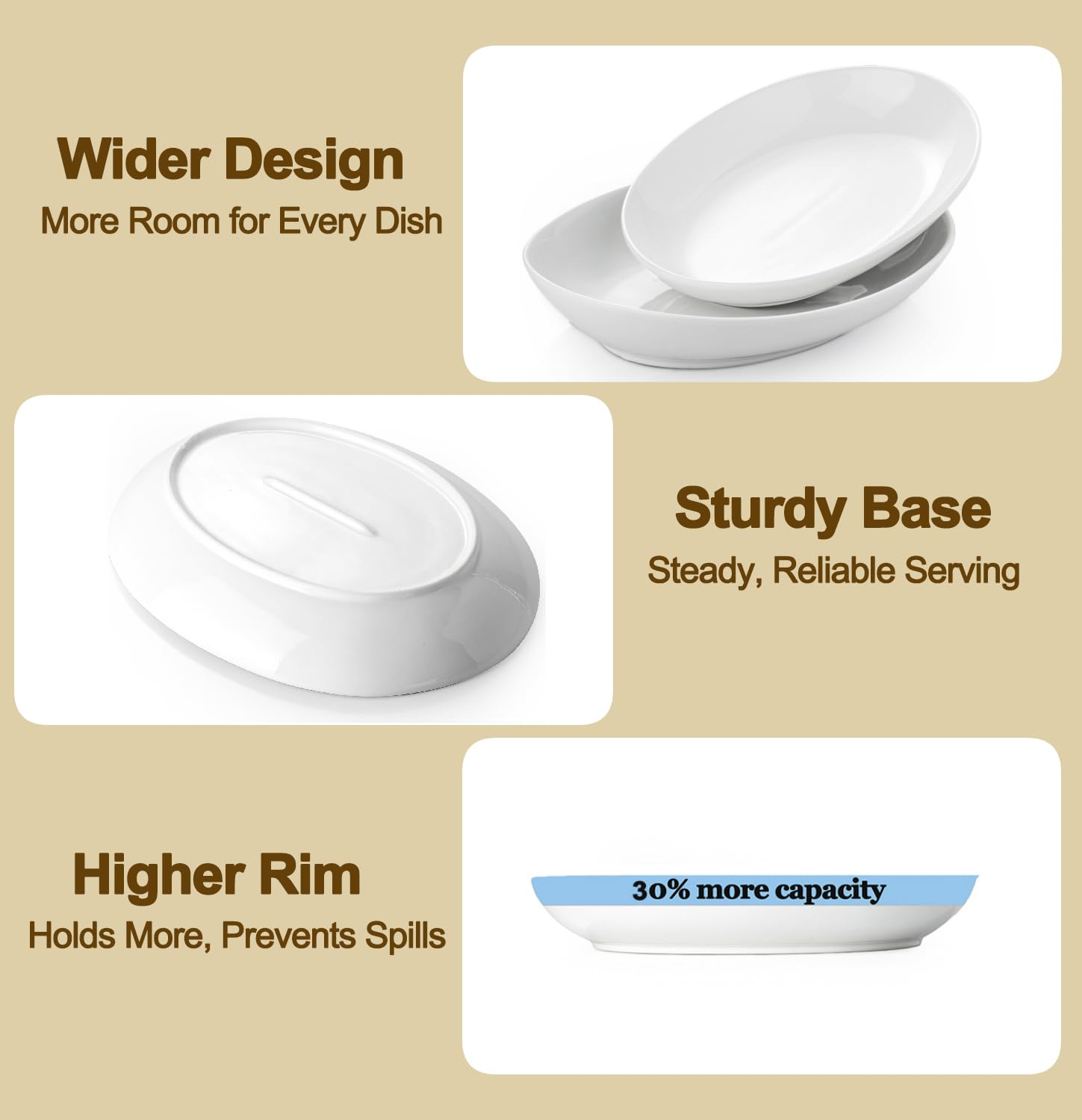 Gacoree elegant white platters suit holidays, parties, and weddings