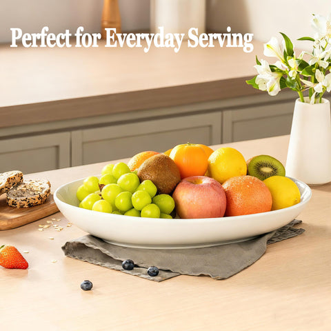 Gacoree white ceramic platter with smooth glaze for everyday meals.