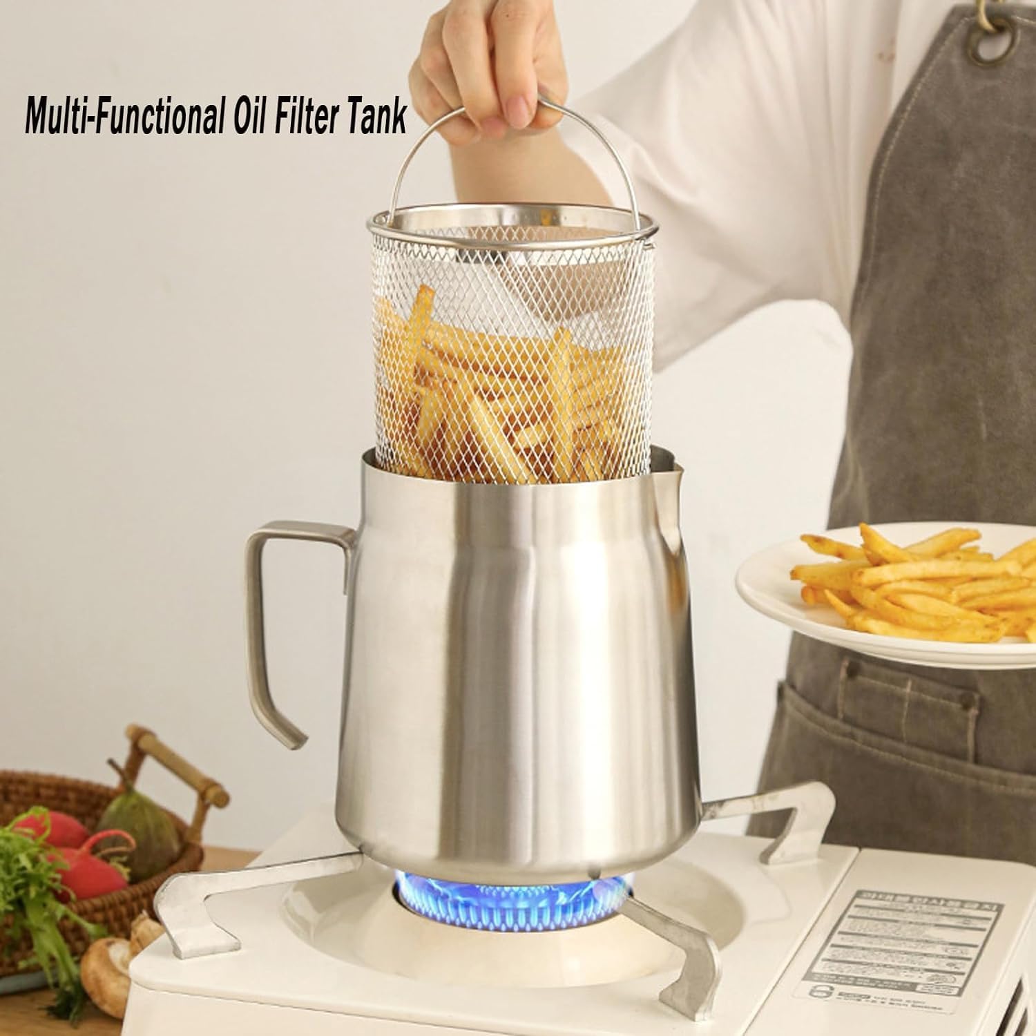 GADO camping-friendly oil filter pot for outdoor frying tasks