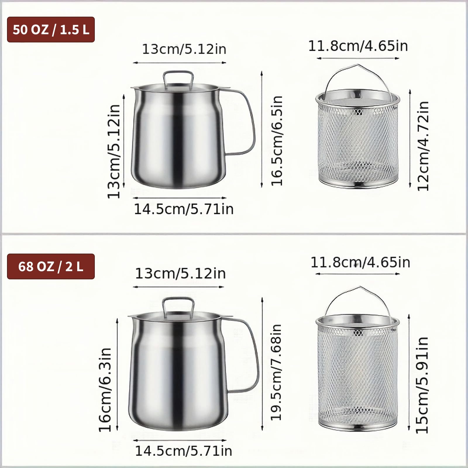 GADO dishwasher-safe oil filter pot for easy cleanup