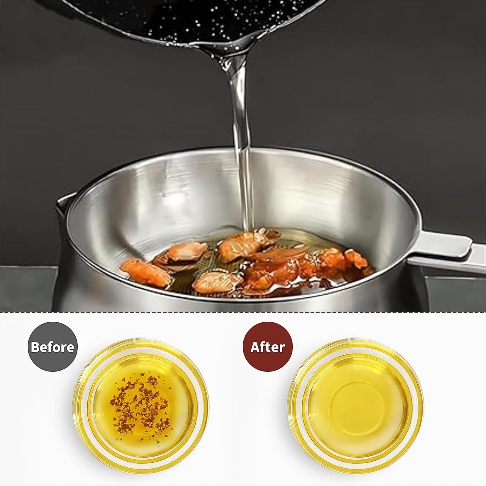 GADO oil filter pot with strainer filtering debris during reuse