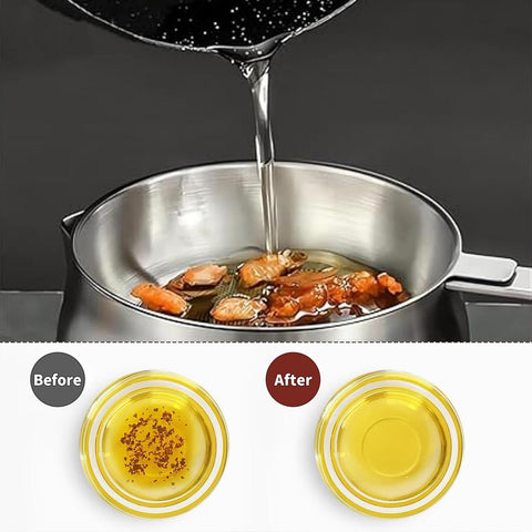 GADO oil filter pot with strainer filtering debris during reuse