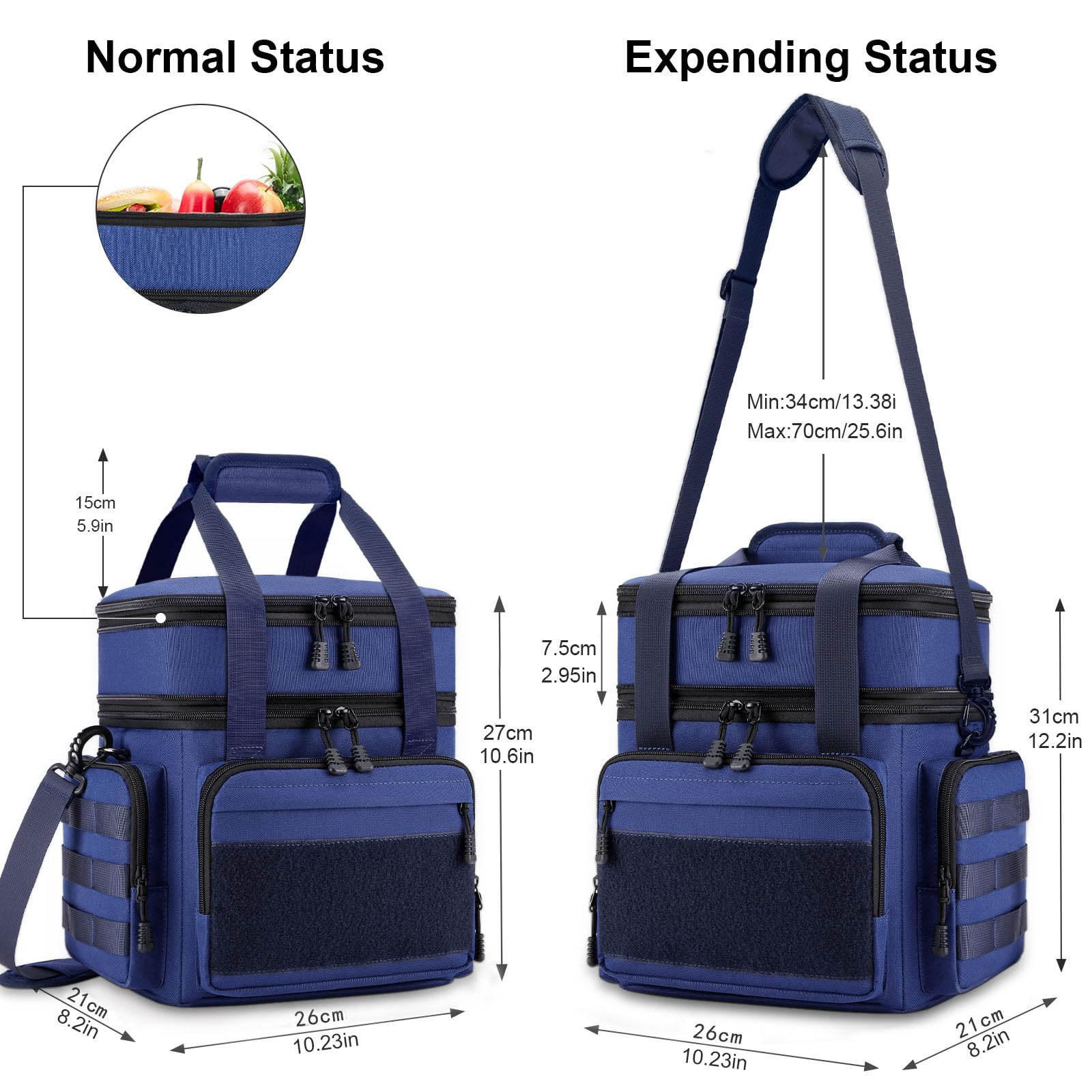 Gafetrey lunch box interior compartments demonstrating separated hot and cold items