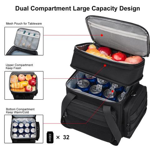 Gafetrey lunch box upper expandable compartment increasing capacity.