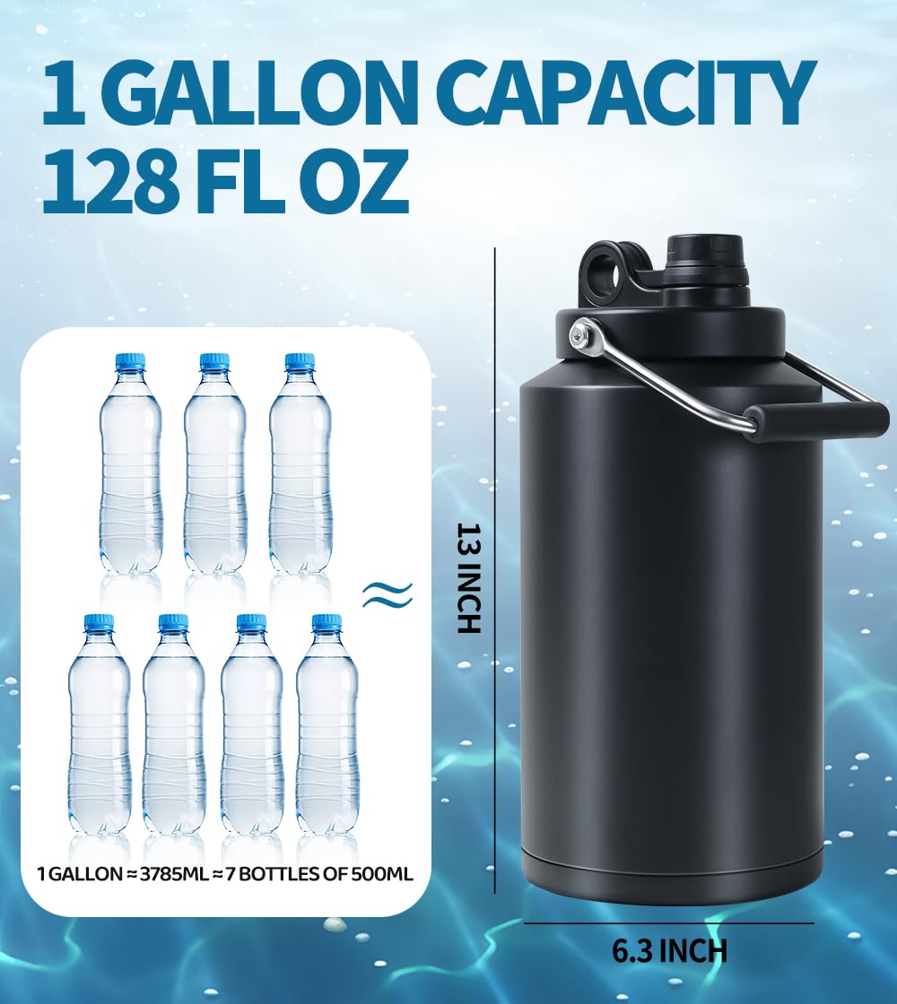 GAGANIU 128 oz stainless steel bottle keeps drinks cold