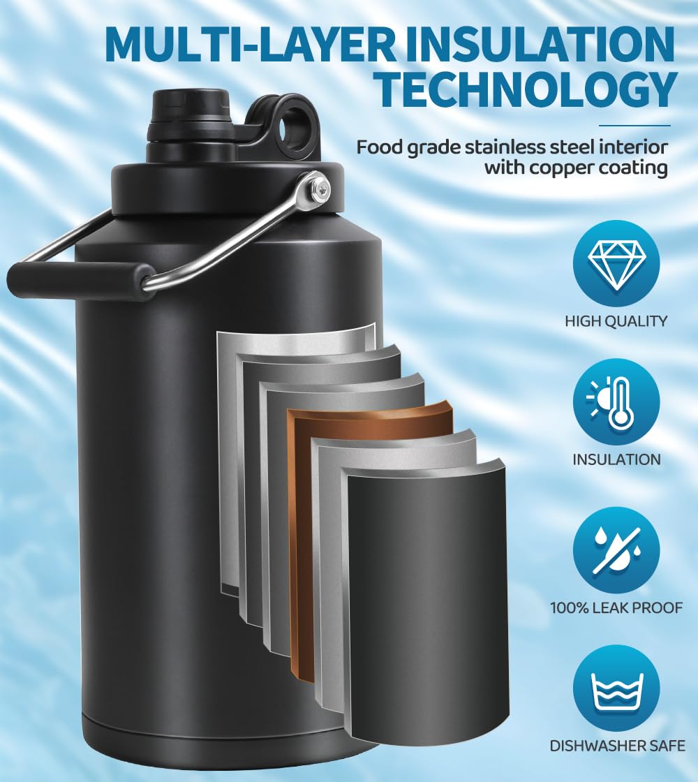 GAGANIU double vacuum insulation preserves hot or cold beverages