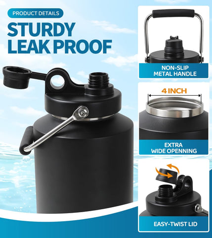 GAGANIU leakproof dual lids prevent spills during travel