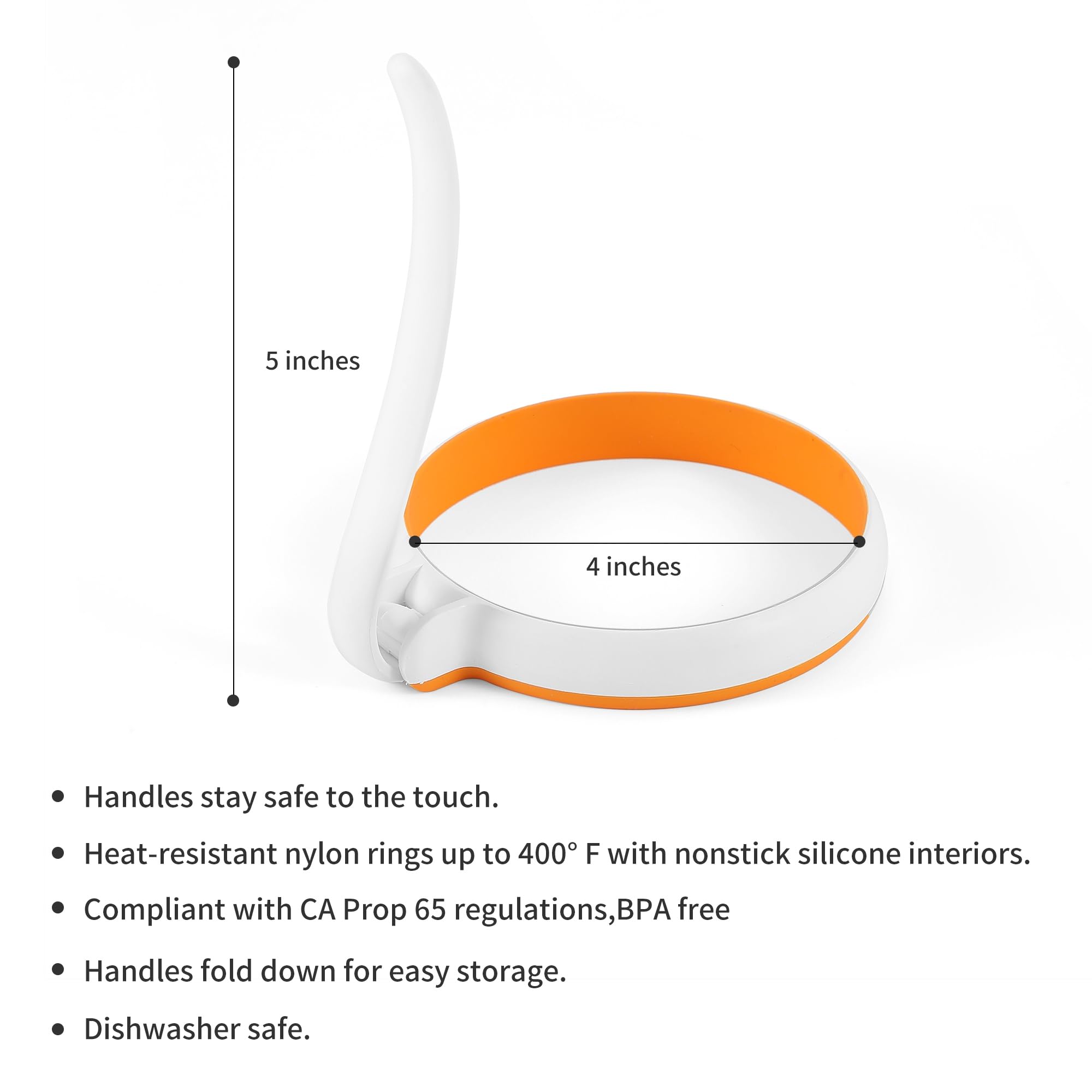 GAGAQI heat-resistant egg ring withstands up to 400°F for versatile cooking.