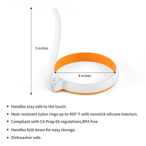 GAGAQI heat-resistant egg ring withstands up to 400°F for versatile cooking.
