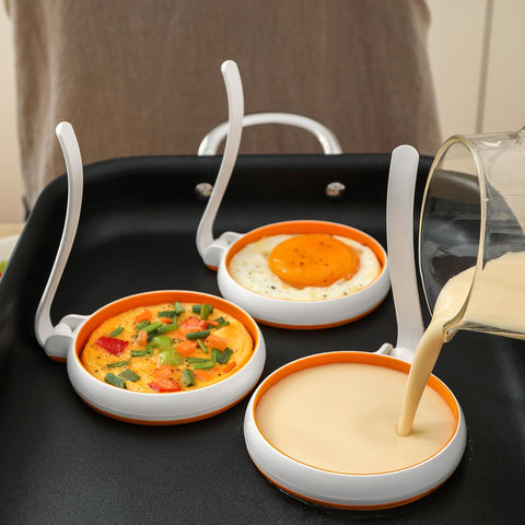 GAGAQI egg ring with nonstick interior ensures easy release for eggs and pancakes.