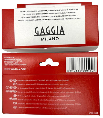 Gaggia maintenance service kit box showing all parts