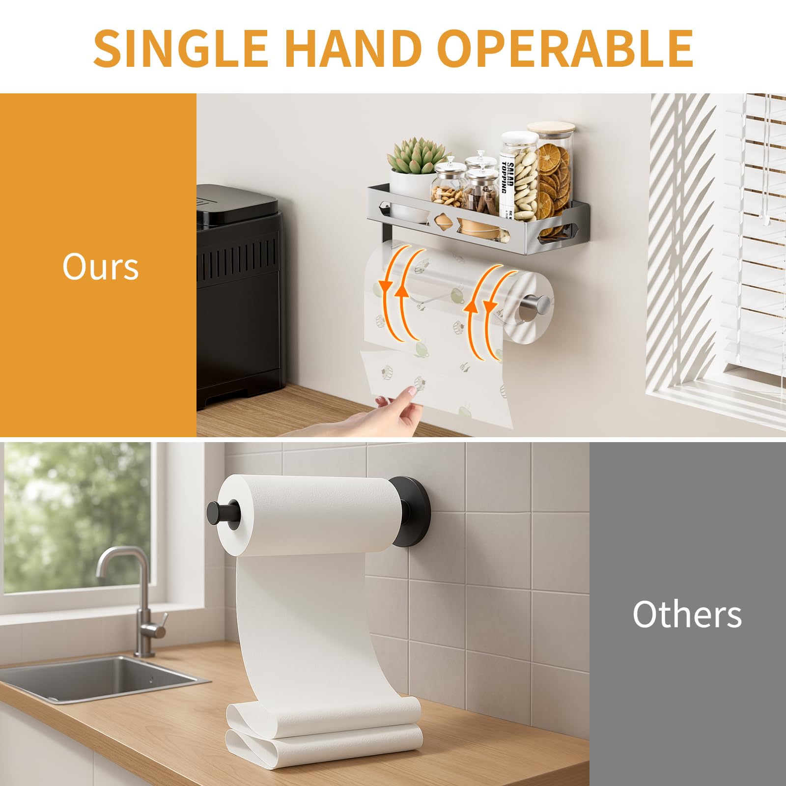 GAGUIUP included hooks hold spoons and scissors for quick access.