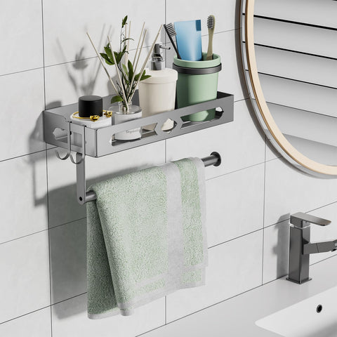 GAGUIUP rust-resistant matte grey finish ensures durable bathroom wall mounting.