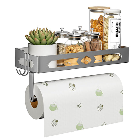 GAGUIUP stylish kitchen paper towel holder with shelf keeps towels within reach.