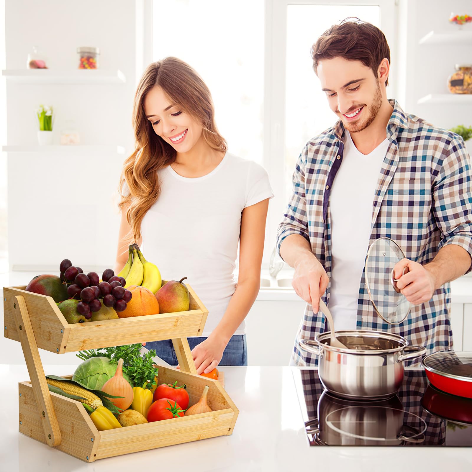 G.a HOMEFAVOR on kitchen counter displaying a practical storage solution