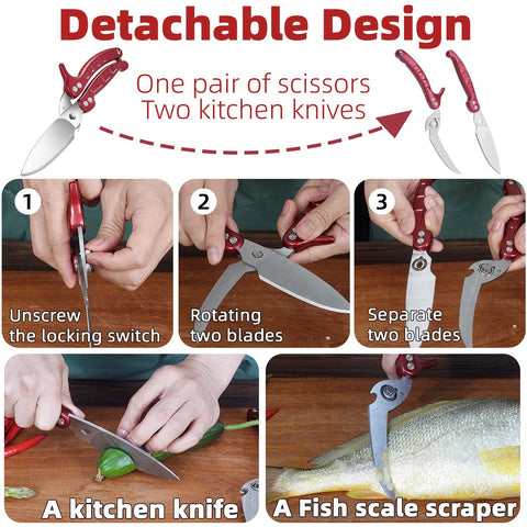 GAIFONGRE heavy duty scissors dishwasher safe design for convenient cleanup