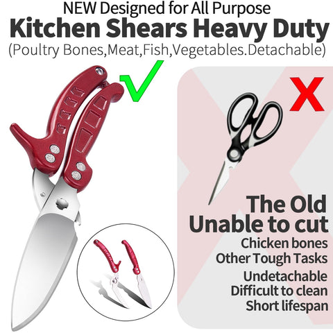 GAIFONGRE kitchen shears tackling chicken fish and bone-in tasks with ease