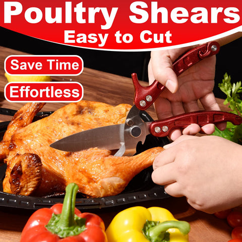 GAIFONGRE poultry shears blade with micro-serrated edge for consistent cuts on meat