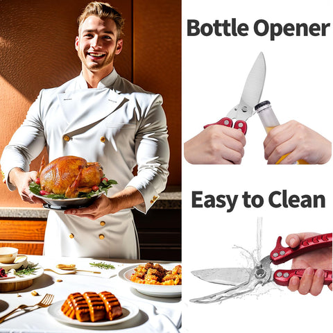 GAIFONGRE poultry shears reinforced rivets for sturdy handling during tough tasks