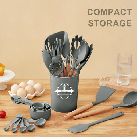 Gaixvny utensil holder with hooks keeps the kitchen organized