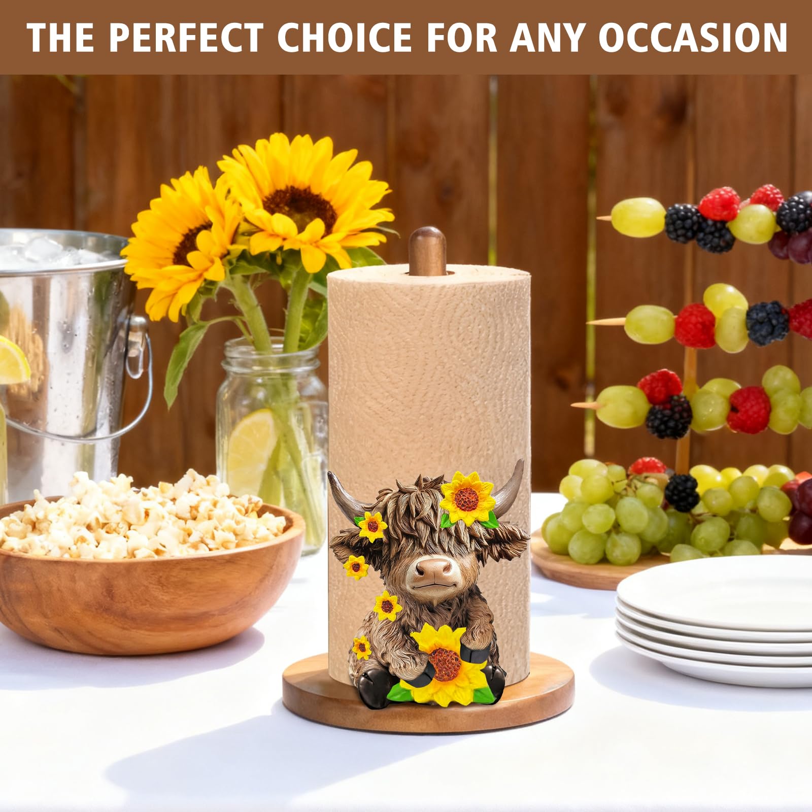 GAJ Highland Cow Paper Towel Holder gift idea for cow lovers and home decor fans.
