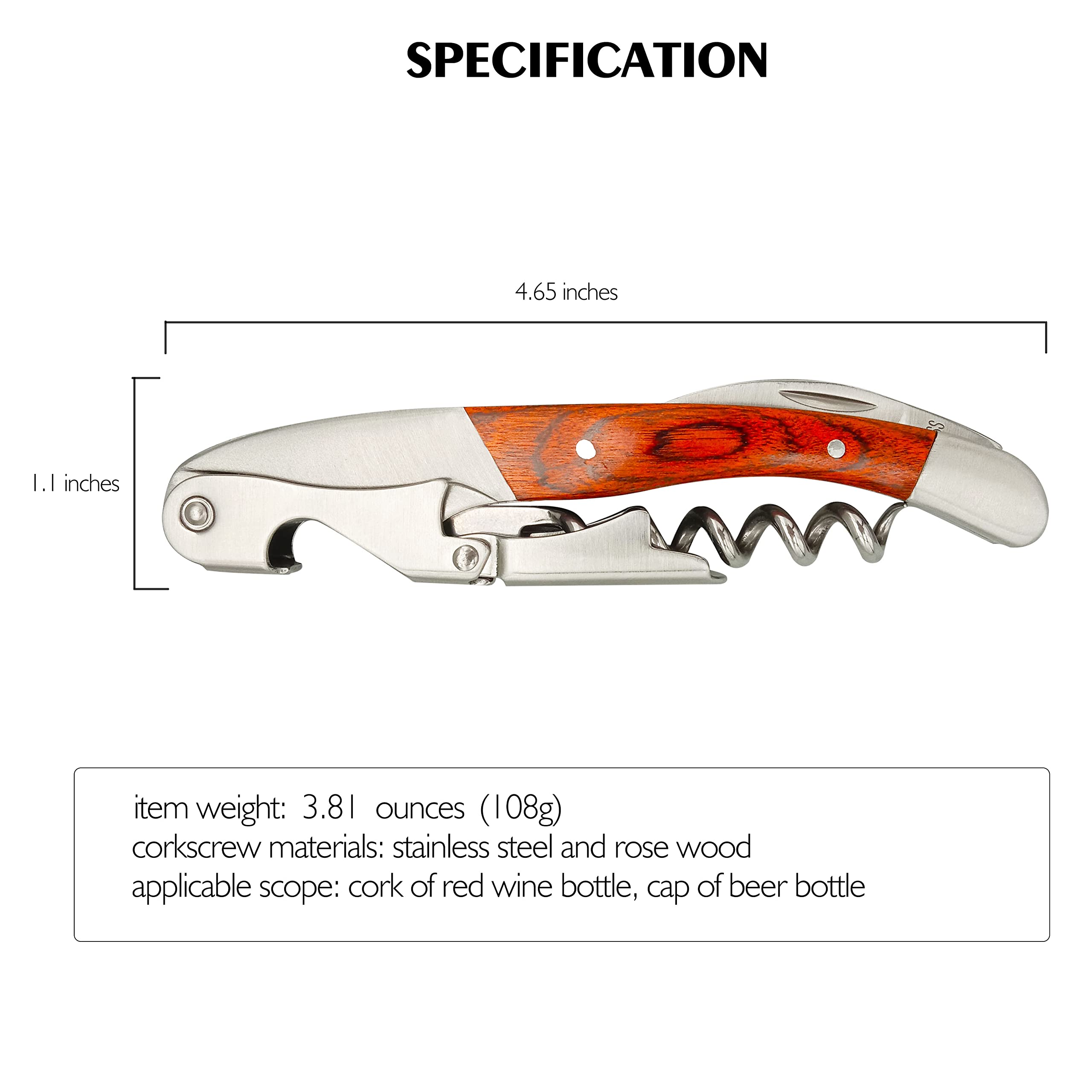 Gajing Exquiste Waiter Corkscrew ideal for sommeliers and bartenders