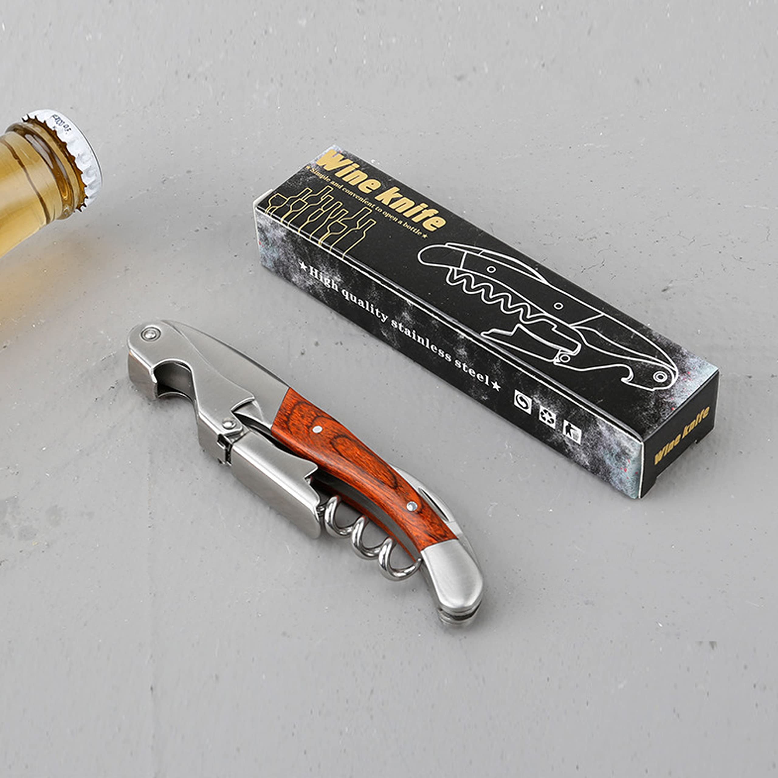 Gajing Exquiste Waiter Corkscrew includes integrated beer opener for versatility