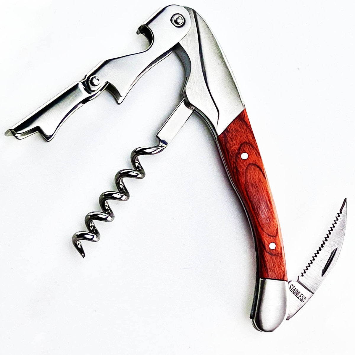 Gajing Exquiste Waiter Corkscrew with rosewood handle for smooth cork removal