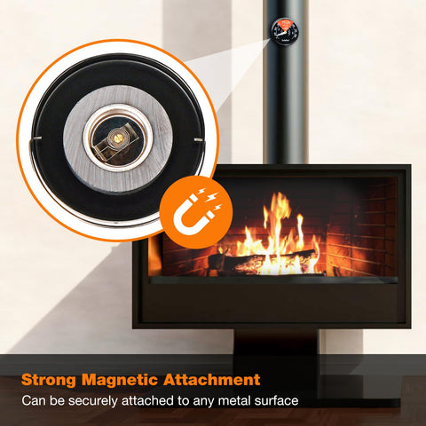 GALAFIRE dial reads 100–800°F for precise stove temperature awareness.